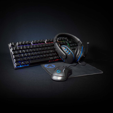 Combo de jeu kit  5-en-1  Clavier, casque, souris et tapis de souris