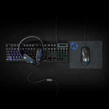 Combo de jeu kit  5-en-1  Clavier, casque, souris et tapis de souris