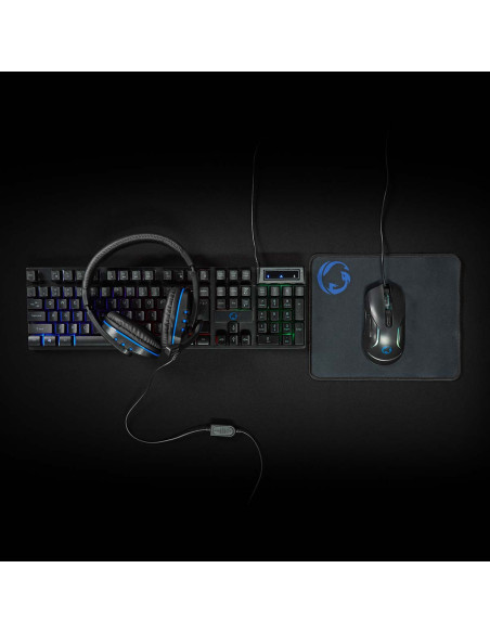 Combo de jeu kit  5-en-1  Clavier, casque, souris et tapis de souris