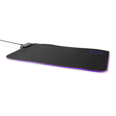 Tapis de souris de jeu  Caoutchouc / Microfibre  Noir
