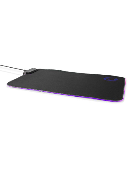 Tapis de souris de jeu  Caoutchouc / Microfibre  Noir