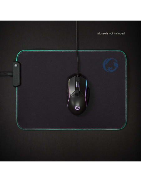 Tapis de souris de jeu  Caoutchouc / Microfibre  Noir