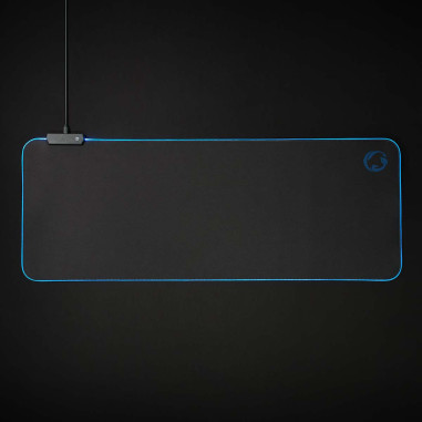 Tapis de souris de jeu  Caoutchouc / Microfibre  Noir