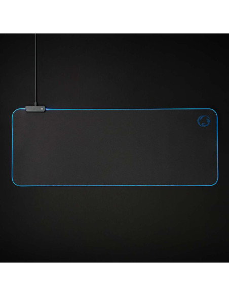 Tapis de souris de jeu  Caoutchouc / Microfibre  Noir
