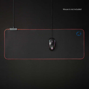 Tapis de souris de jeu  Caoutchouc / Microfibre  Noir