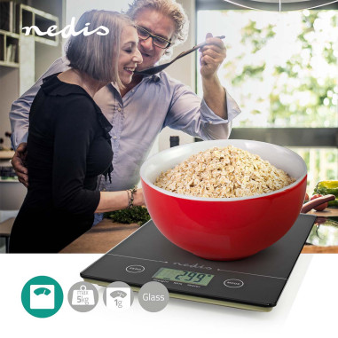 Balance de cuisine  Numérique  Plastique / Verre  Pile CR 2032  Noir