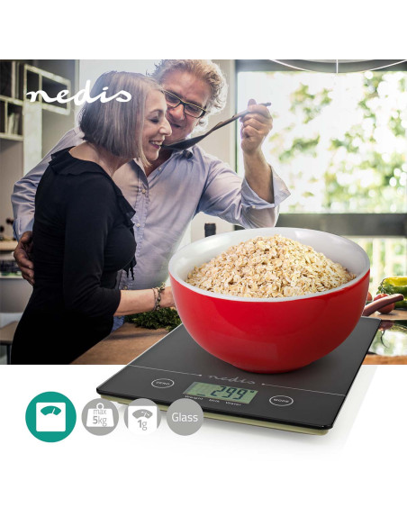 Balance de cuisine  Numérique  Plastique / Verre  Pile CR 2032  Noir