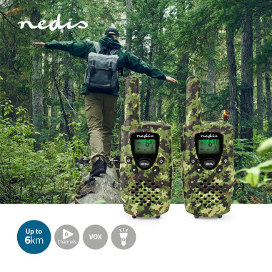 Set de Talkie-Walkie  2 combinés  Jusqu'à 8 km  Canaux de fréquence: 8