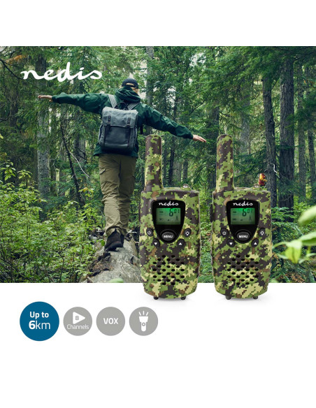 Set de Talkie-Walkie  2 combinés  Jusqu'à 8 km  Canaux de fréquence: 8