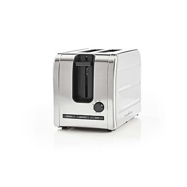 Pack NEDIS Bouilloire Electrique 1,7L Aluminium Inox 2200W+Grille-Pain 2 Fentes 1050W Gris Acier Inoxydable