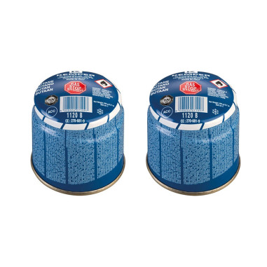 Pack KEMPER 2x Cartouches perçable 190gr gaz butane Camping Système de Sécurité "STOP GAZ"