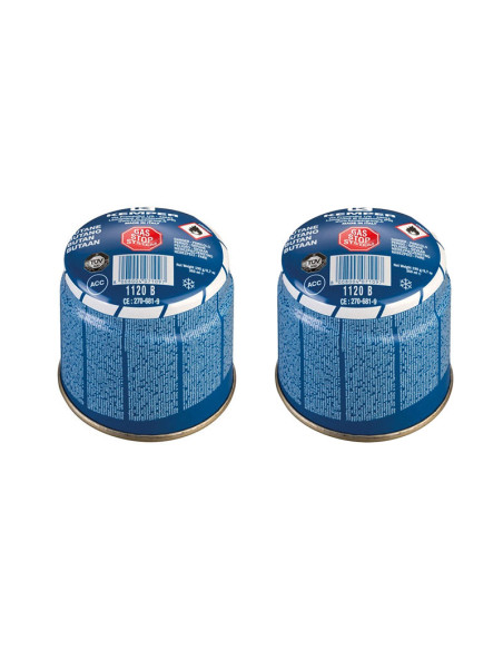 Pack KEMPER 2x Cartouches perçable 190gr gaz butane Camping Système de Sécurité "STOP GAZ"