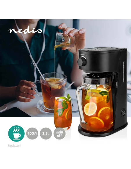 Machine à Café et à Thé Glacés  Filtre a café  2.5 l  6 Tasses  Noir