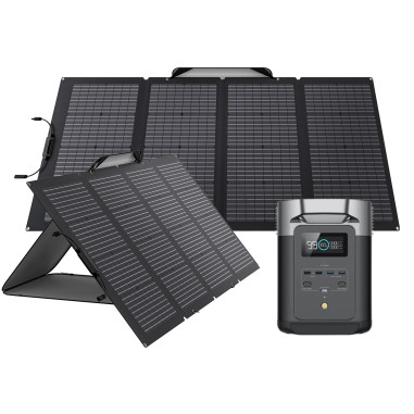 PACK ECOFLOW DELTA 2 Station d'énergie portable + 2X panneau solaire portable et pliable 220W Camping
