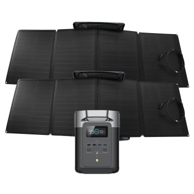 PACK ECOFLOW DELTA 2 Station d'énergie portable + 2X panneau solaire portable et pliable 110W Camping