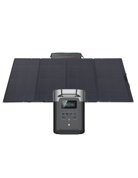 PACK ECOFLOW DELTA 2 Station d'énergie portable + panneau solaire ultra-puissant portable et pliable 400W Camping