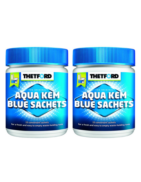 PACK THETFORD 2x Aqua-Kem Bleu x 15 Sachets Traitement des Matières
