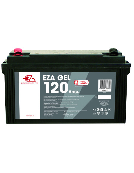 EZA Batterie Auxiliaire Gel 120Ah Résistante aux Basses Températures Camping-Car