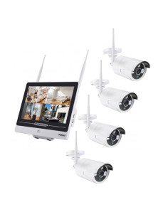 Pack SEMAC 2x Caméras Pro Vidéo Surveillance Full HD 1080P 12" + 2 Caméras Supplémentaires Kit IPCAM558 Infra-rouges