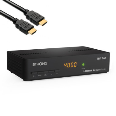 PACK STRONG SRT 7408 Décodeur Satellite ASTRA HD + Carte TNTSAT + Câble HDMI Longueur 2m