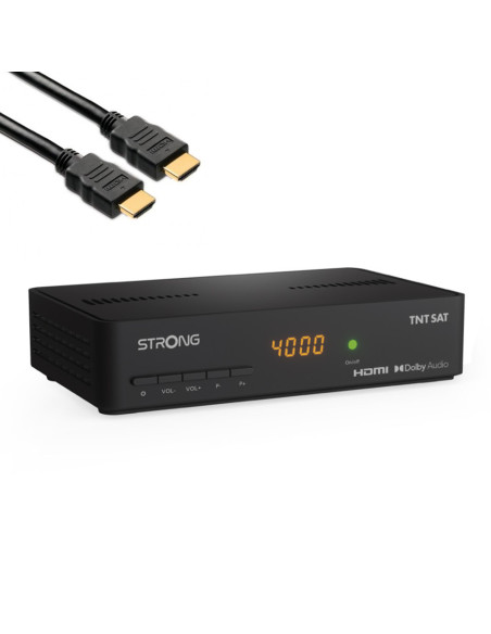 PACK STRONG SRT 7408 Décodeur Satellite ASTRA HD + Carte TNTSAT + Câble HDMI Longueur 2m