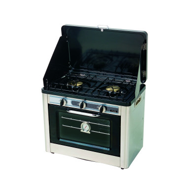 INCASA Four Combiné 25L / Réchaud à Gaz 2 Feux Camping