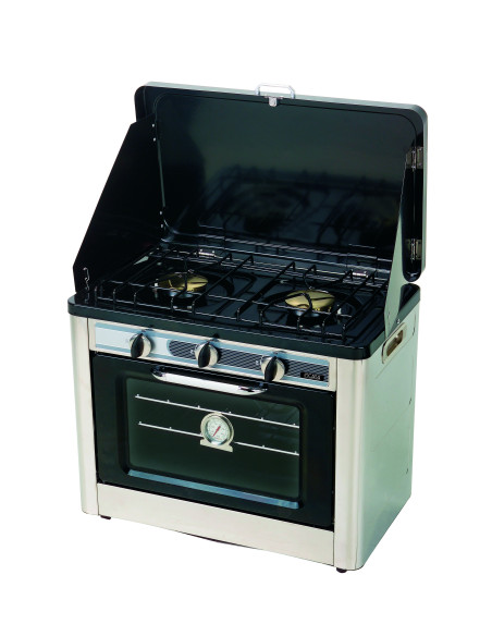 INCASA Four Combiné 25L / Réchaud à Gaz 2 Feux Camping