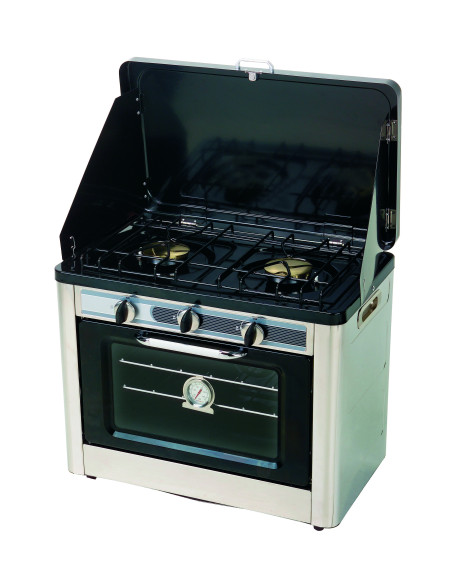 INCASA Four Combiné 25L / Réchaud à Gaz 2 Feux Camping