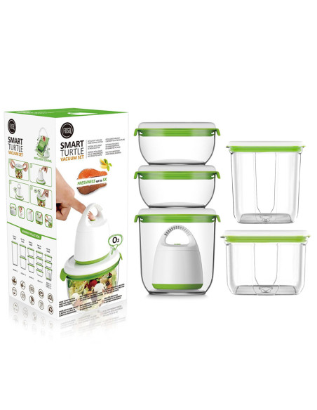 PACK FOSA Appareil sous vide + boite de conservation 2x600ml + 1x1350ml + 1x2300ml + 1x3450ml