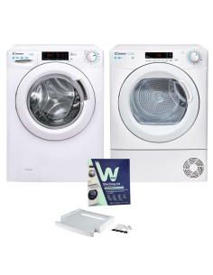 PACK CANDY Lave-Linge Frontal 13kg 1400trs/min 15 programmes + Sèche-Linge Frontal Condensation 10kg 120L Blanc