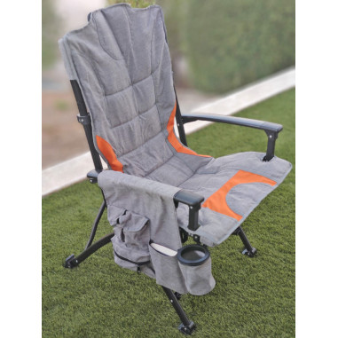 SOPLAIR Fauteuil de Camping Pliant Taïga Porte-gobelet Poches de Rangement Camping-car