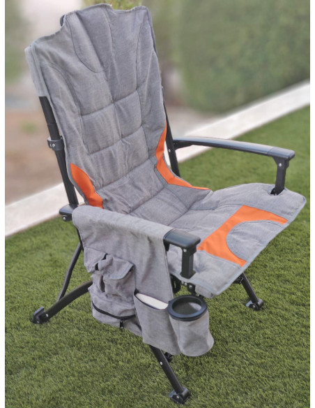 SOPLAIR Fauteuil de Camping Pliant Taïga Porte-gobelet Poches de Rangement Camping-car