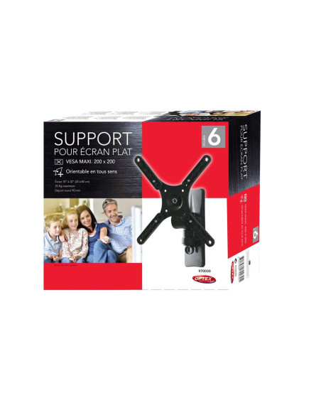 OPTEX Support TV Mural pour Ecran LCD 10 à 32" Fixation Televiseur Inclinable Orientable