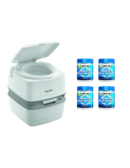 PACK THETFORD Toilette Portable 100% Autonome 21 Litres + 4x15 Sachets Traitement des Matières Camping car