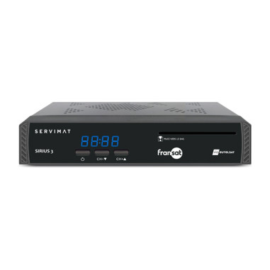SERVIMAT Pack de 2x Récepteurs TV Satellite HD + Carte FRANSAT PC6 + Câble HDMI