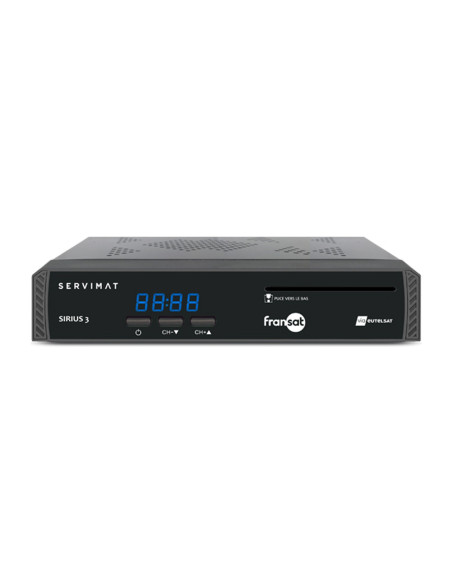 SERVIMAT Pack de 2x Récepteurs TV Satellite HD + Carte FRANSAT PC6 + Câble HDMI