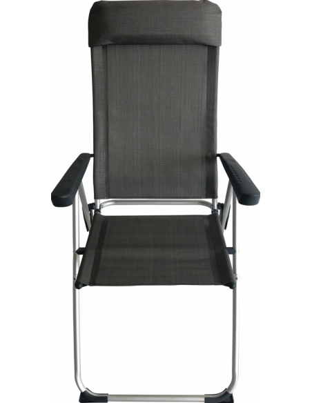 BAYASUN Fauteuil de Camping Eco Plus Appuie-tête Amovible Dossier Réglable Gris