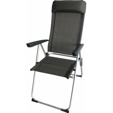 BAYASUN Fauteuil de Camping Eco Plus Appuie-tête Amovible Dossier Réglable Gris