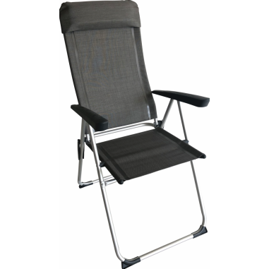 BAYASUN Fauteuil de Camping Eco Plus Appuie-tête Amovible Dossier Réglable Gris