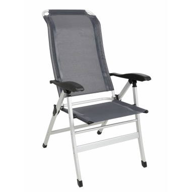 MIDLAND Fauteuil de Camping en Aluminium Confort Maxi 7 Positions Gris