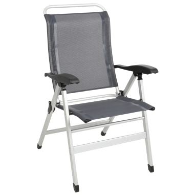 MIDLAND Fauteuil de Camping en Aluminium Confort 7 Réglages d'inclinaison Gris