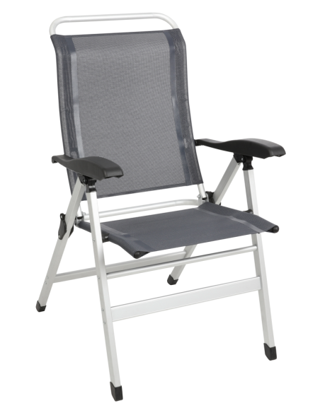 MIDLAND Fauteuil de Camping en Aluminium Confort 7 Réglages d'inclinaison Gris