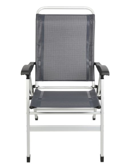 MIDLAND Fauteuil de Camping en Aluminium Confort 7 Réglages d'inclinaison Gris