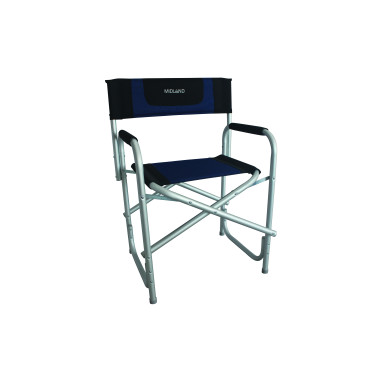 MIDLAND Fauteuil Director Accoudoirs en Mousse Noir/Bleu