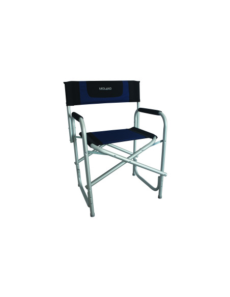 MIDLAND Fauteuil Director Accoudoirs en Mousse Noir/Bleu