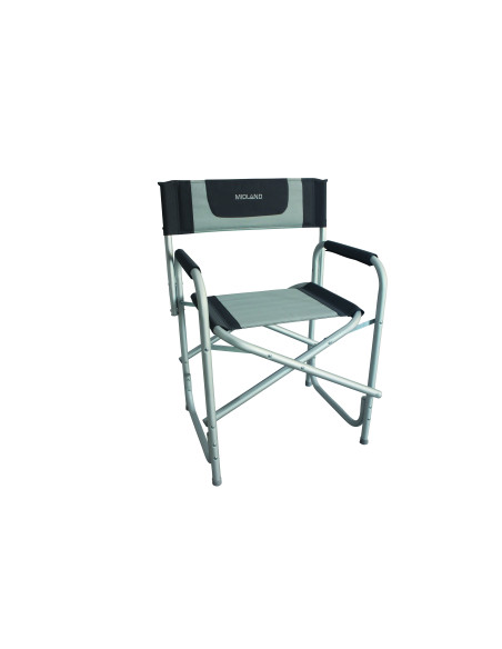 MIDLAND Fauteuil Director Accoudoirs en Mousse Noir/Gris