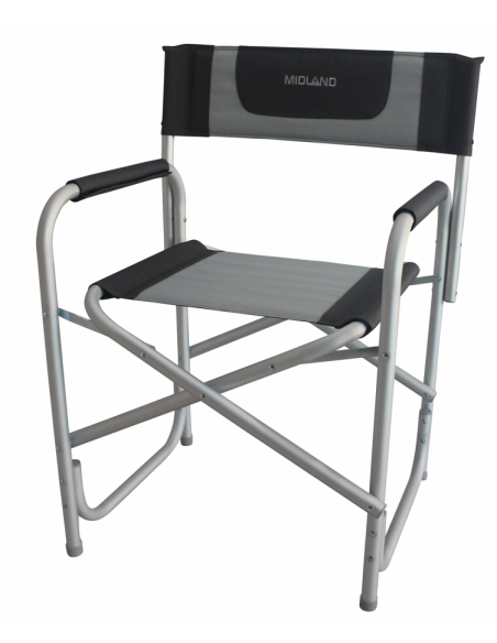 MIDLAND Fauteuil Director Accoudoirs en Mousse Noir/Gris