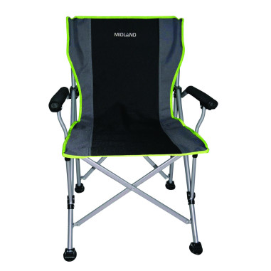 MIDLAND Chaise Easylife pieds larges réglables Pliable Gris/vert