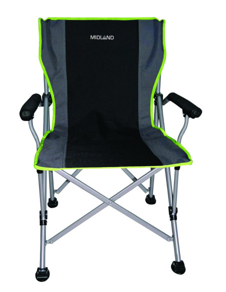 MIDLAND Chaise Easylife pieds larges réglables Pliable Gris/vert