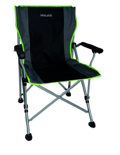 MIDLAND Chaise Easylife pieds larges réglables Pliable Gris/vert 2
